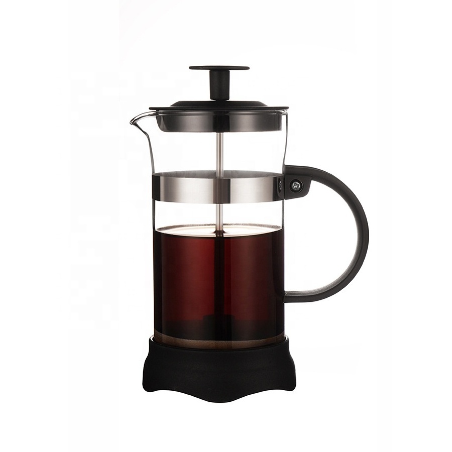 Coffee french press and glass tea maker Hot sale french press on tips glass French Press coffee maker Heat Resistant Coffee Pot