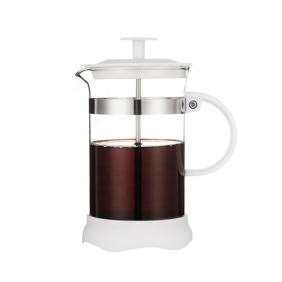 Coffee french press and glass tea maker Hot sale french press on tips glass French Press coffee maker Heat Resistant Coffee Pot