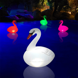 Inflatable Colorful Lights,Solar Powered LED Color Changing Swan Pool Lights