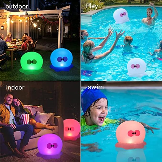 Cootway IP68 Waterproof Solar LED Christmas Lights Floating Outdoor Garden Inflatable Light Octopus