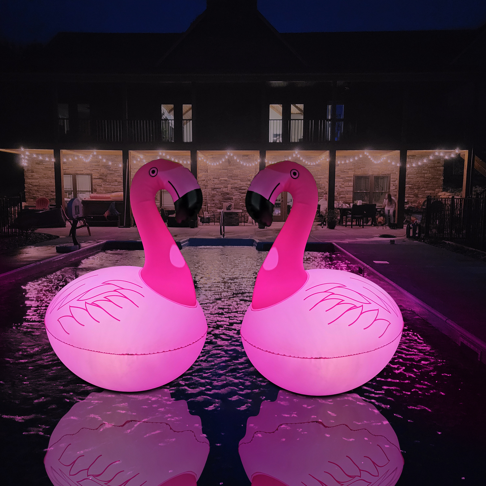 Outdoor&Pool Solar LED  Flamingo Light IP68 Waterproof for Festival Decoration Inflatable Flamingo Light