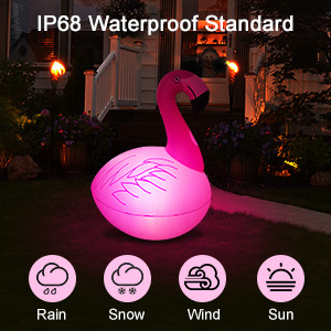 Outdoor&Pool Solar LED  Flamingo Light IP68 Waterproof for Festival Decoration Inflatable Flamingo Light