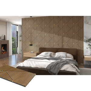 Solid Wood Oak Decorative Wall Covering Panels Sheet 3D Decorative WPC Wall Panel