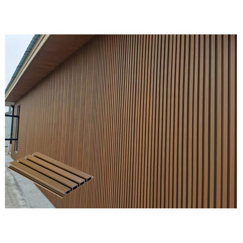 Fiber Cement Double Side Fluted Slatted WPC Siding Panels Exterior Wall