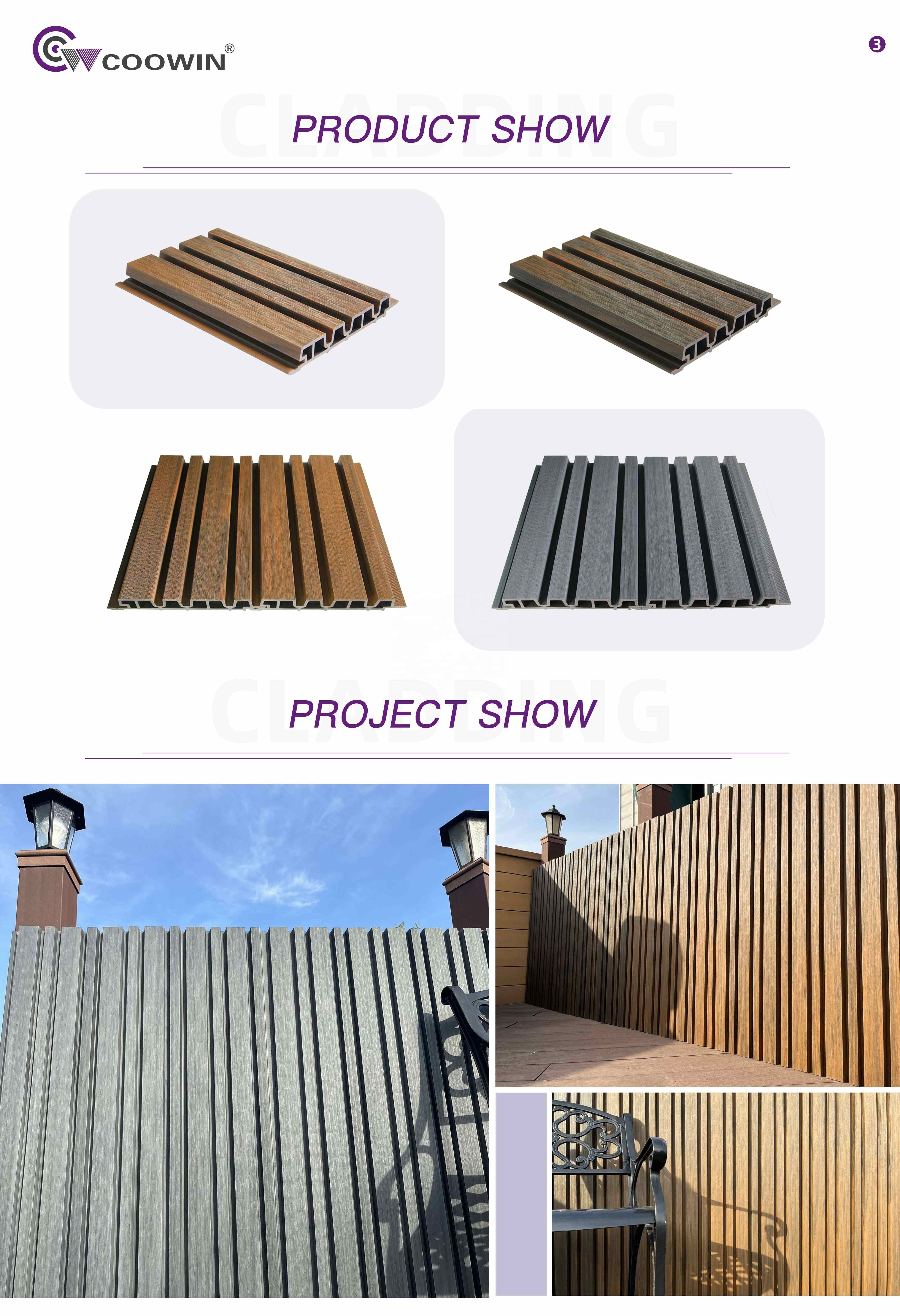 Exterior Wood 3d Wall Panel Wood Grain Surface Fluted Wall Panel