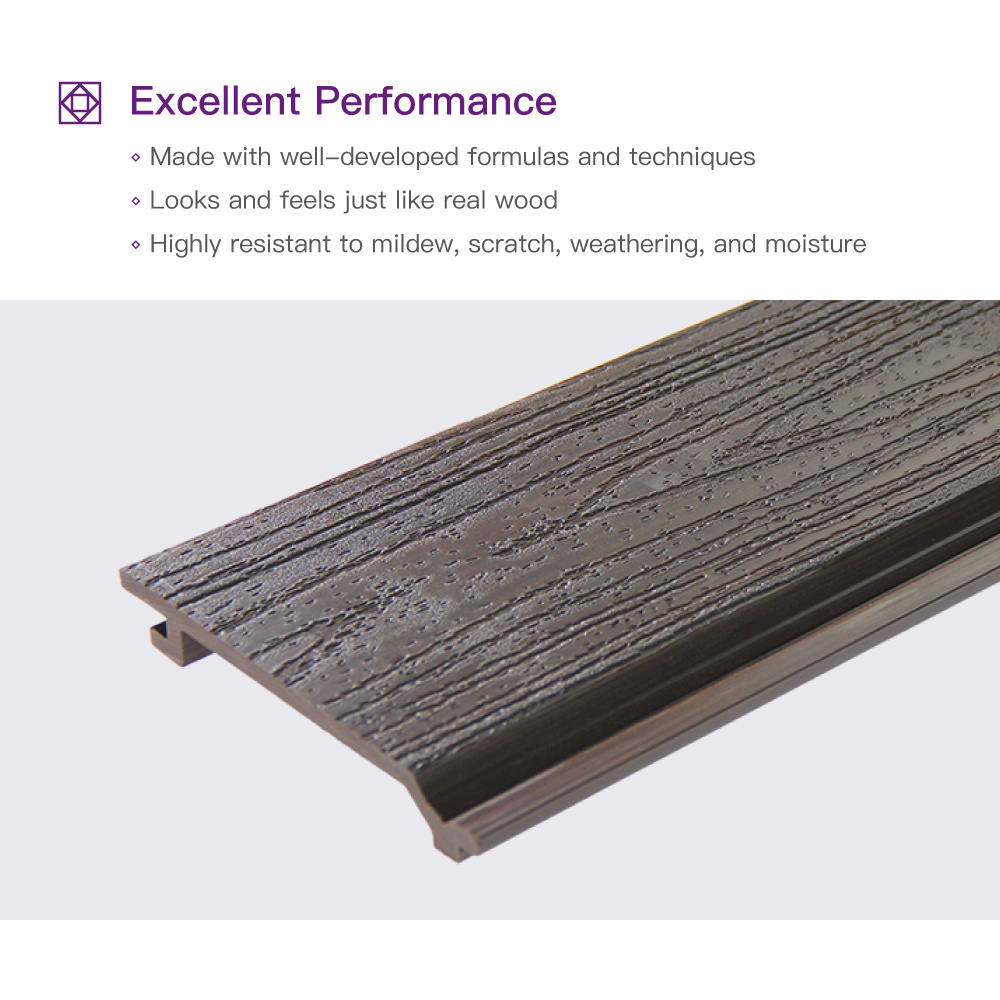 Wood plastic wall cladding WPC decorative embossed wall covering decking outdoor wooden wainscoting panel