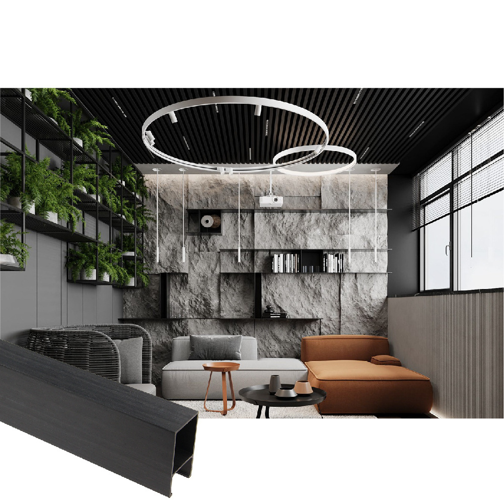 Interior 3D Model Design Waterproof Suspended Ceiling Panel WPC Ceiling Tiles for Indoor Decor