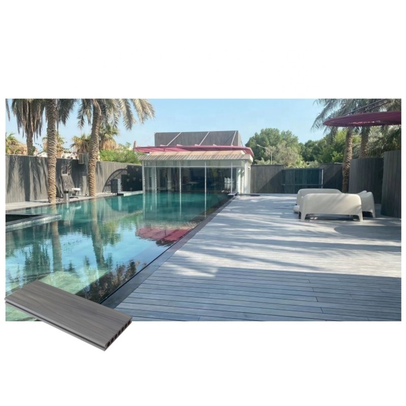 Recyclable Decoration Material Splinter Resistant Anti-UV Mildew Resistance WPC Composite Decking