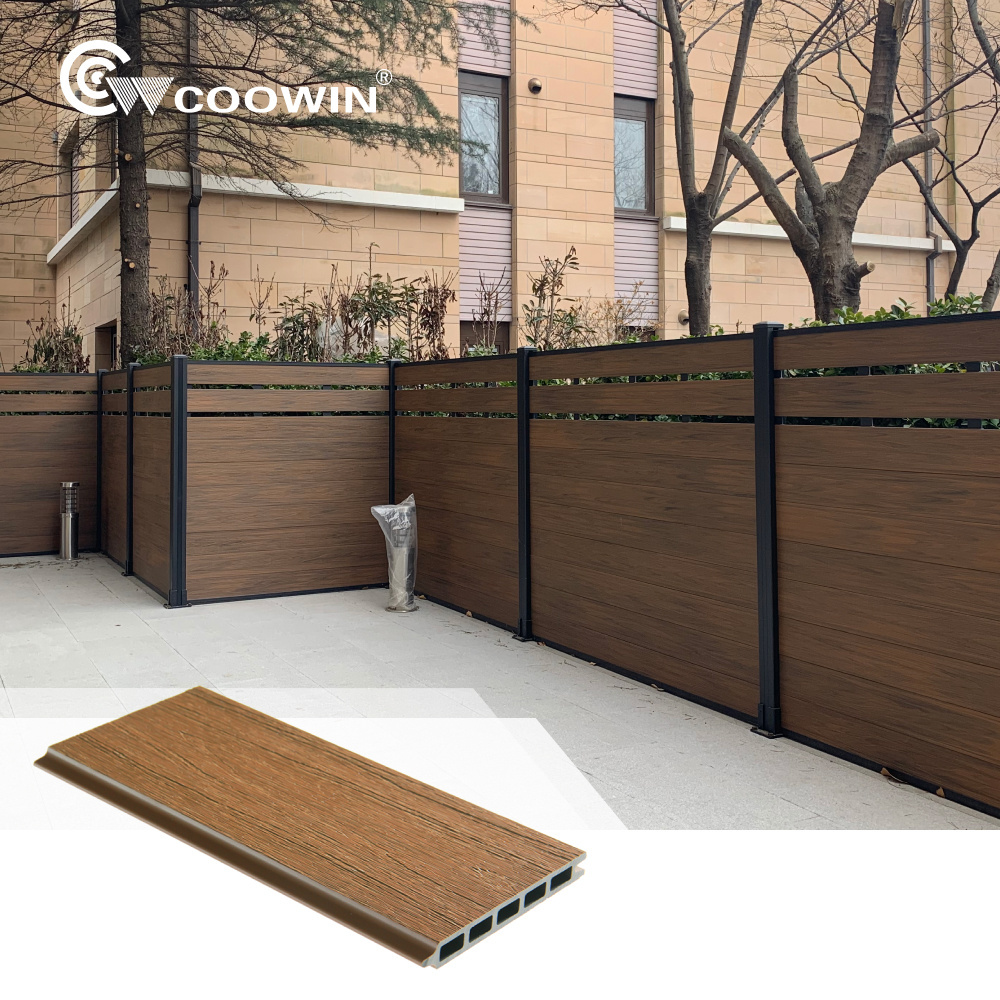 wood grain privacy vertical upvc trellis composite fence