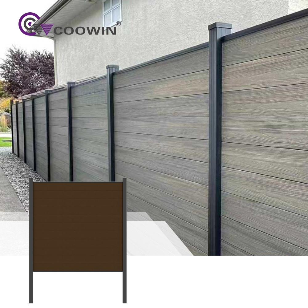 wood grain privacy vertical upvc trellis composite fence