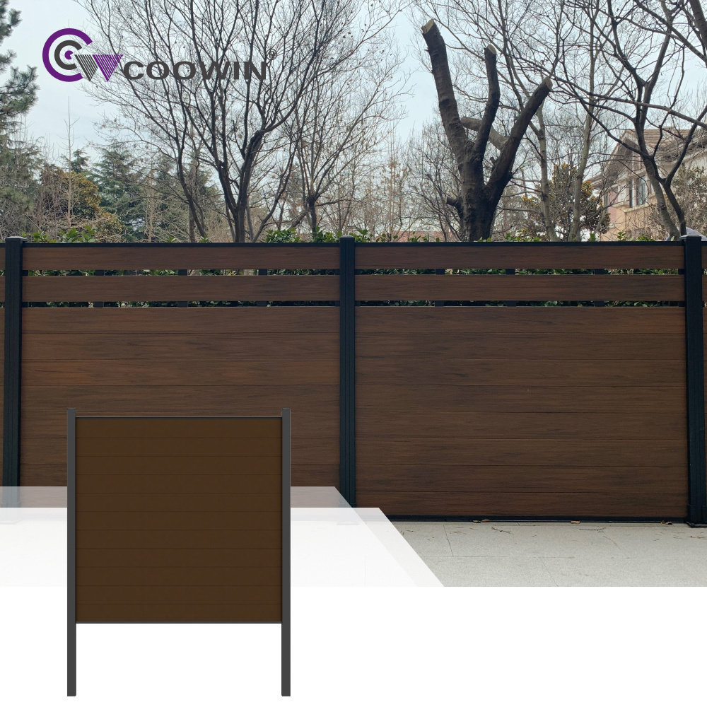 wood grain privacy vertical upvc trellis composite fence