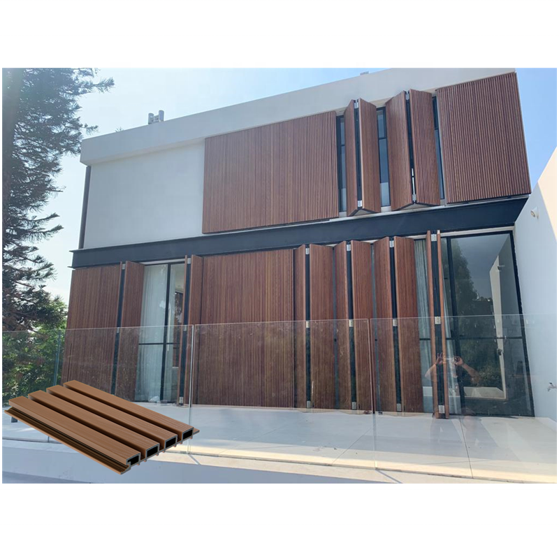 Alternative to Marble PVC Wood Decorative Exterior WPC Louver Wall Panels