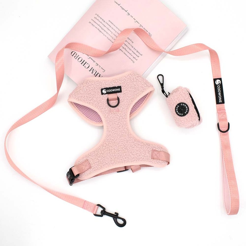 Teddy Pink Dog Harness Set French Bulldog Harness For Pets Dog Leash Collar Pet Products And Accessories