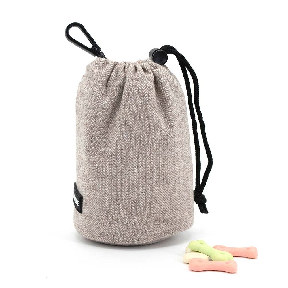 Custom Drawstring Dog Treat Pouch Dog Training Pouch Outdoor Dog Food Travel Bag