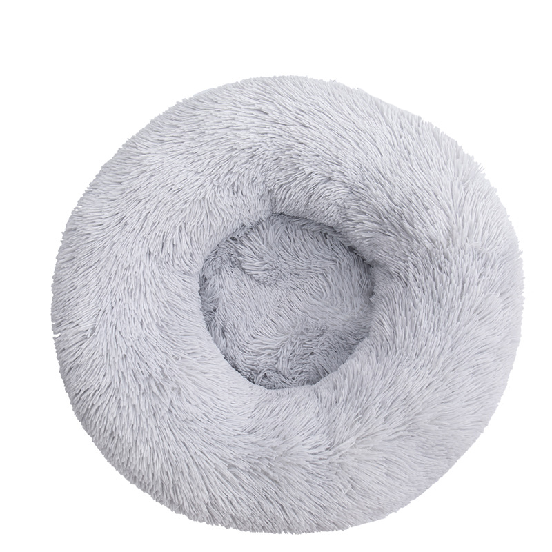 Custom Soft Plush Donut Cuddler Cushion Pet Sofa Couch Bed Calming Dog Bed Pet Bed Faux Fur Dog house