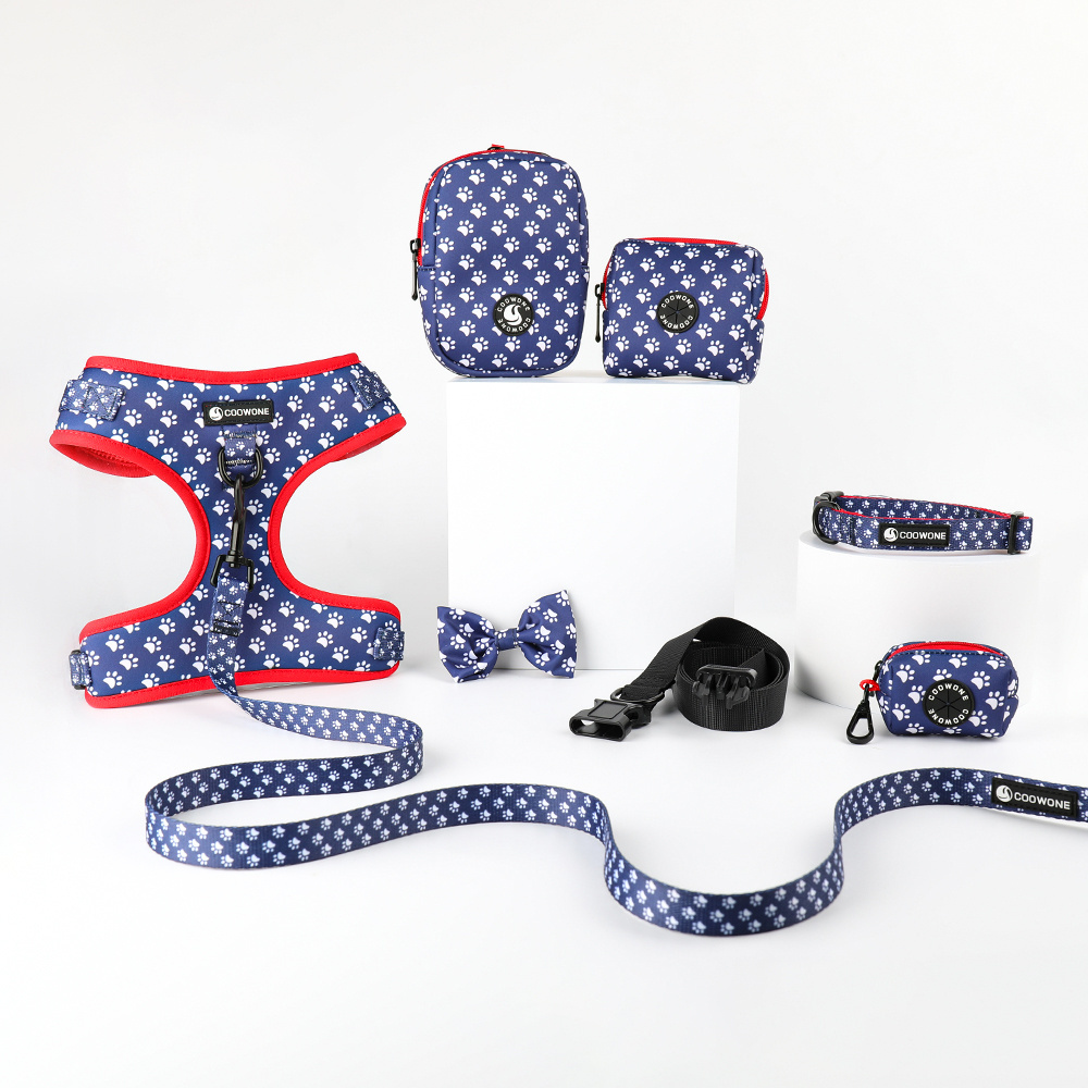 Adjustable Puppy Harness Dog Collar And Leash Set Custom Logo Neoprene Big Dog Harness Manufacturers