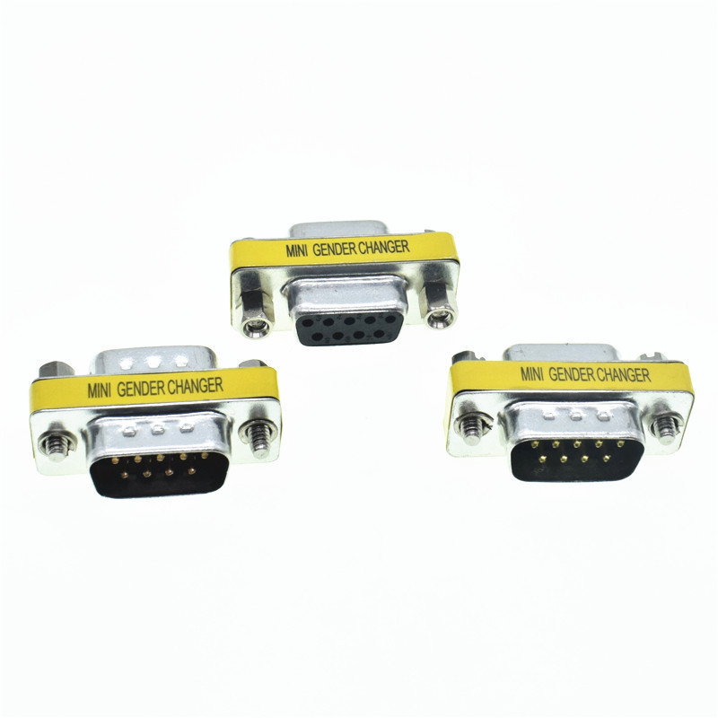 DB9 9Pin D-Sub Connectors Mini Gender Changer Adapter RS232 Serial Connector Male To Male Female To Female Female To Male