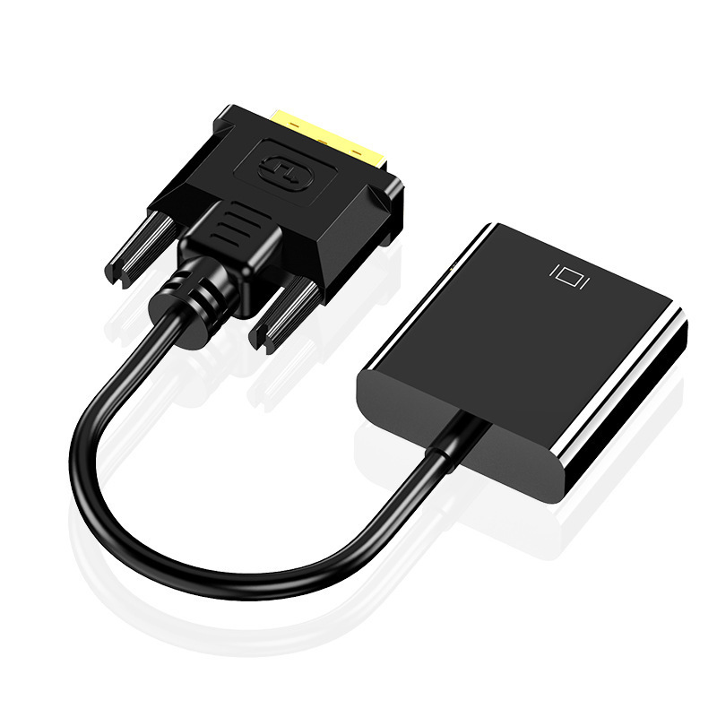 DVI Male to VGA Female Video Converter Adapter DVI 24+1 25 Pin DVI-D to VGA Adapter Cable for TV PS3 PS4 PC Display 1080P