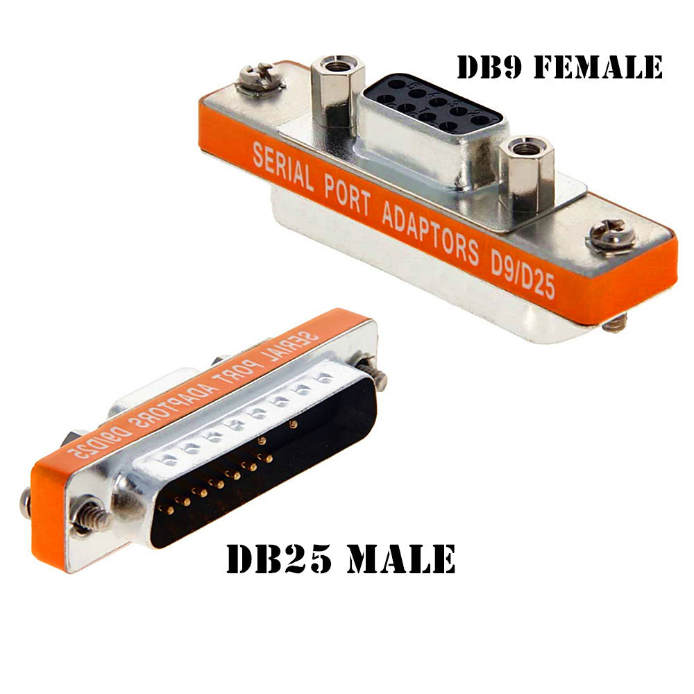 Mini DB25 to DB9 Adapter , Male to Female M/F Serial at Modem Mini Adapter Gender Changer Coupler RS-232