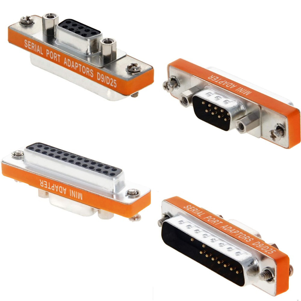 Mini DB25 to DB9 Adapter , Male to Female M/F Serial at Modem Mini Adapter Gender Changer Coupler RS-232