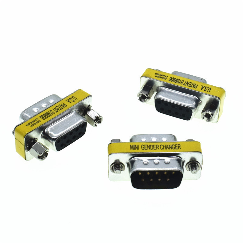 DB9 9Pin D-Sub Connectors Mini Gender Changer Adapter RS232 Serial Connector Male To Male Female To Female Female To Male