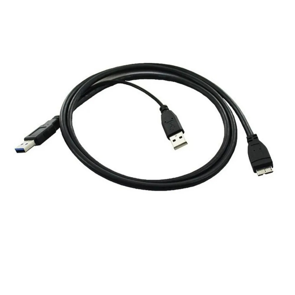 Dual USB 3.0 A Male to Micro-B Male+Male Power Supply Y splitter Cable for USB3.0 Mobile Hard Disk Cable