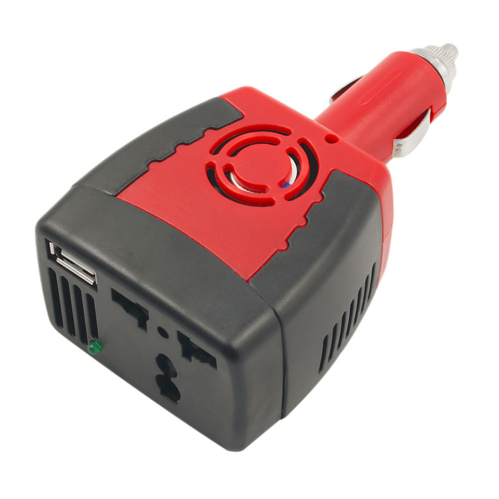 Car Inverter150W 12V DC to 220V/110V AC Cigarette Lighter Power Supply Inverter Adapter with 0.5/2.1A USB Charger Port