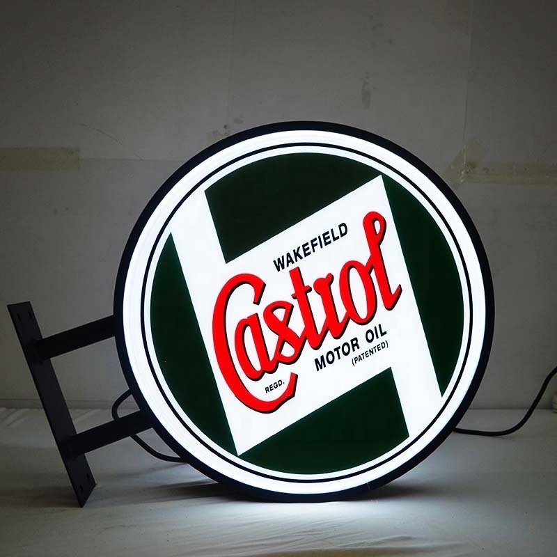 Outdoor waterproof advertising led light box double side display round 3D advertising sign vacuum forming advertising light box