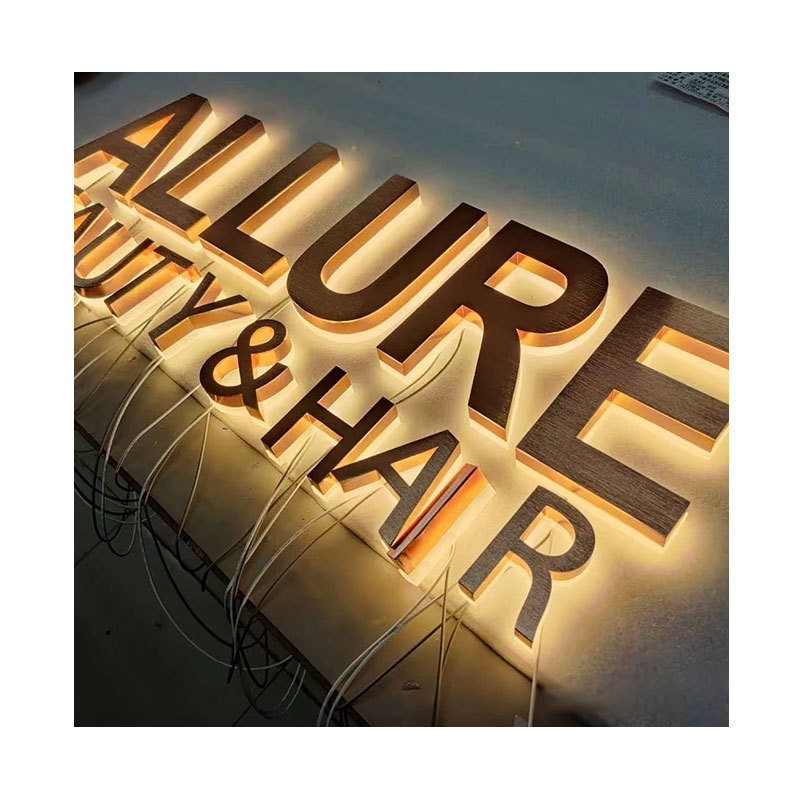 Custom Shop Signage 3d Led Letter Backlit Illuminated Luminous Letter Sign Battery 30 Aluminum Acrylic LED Strip Hard PVC 50000