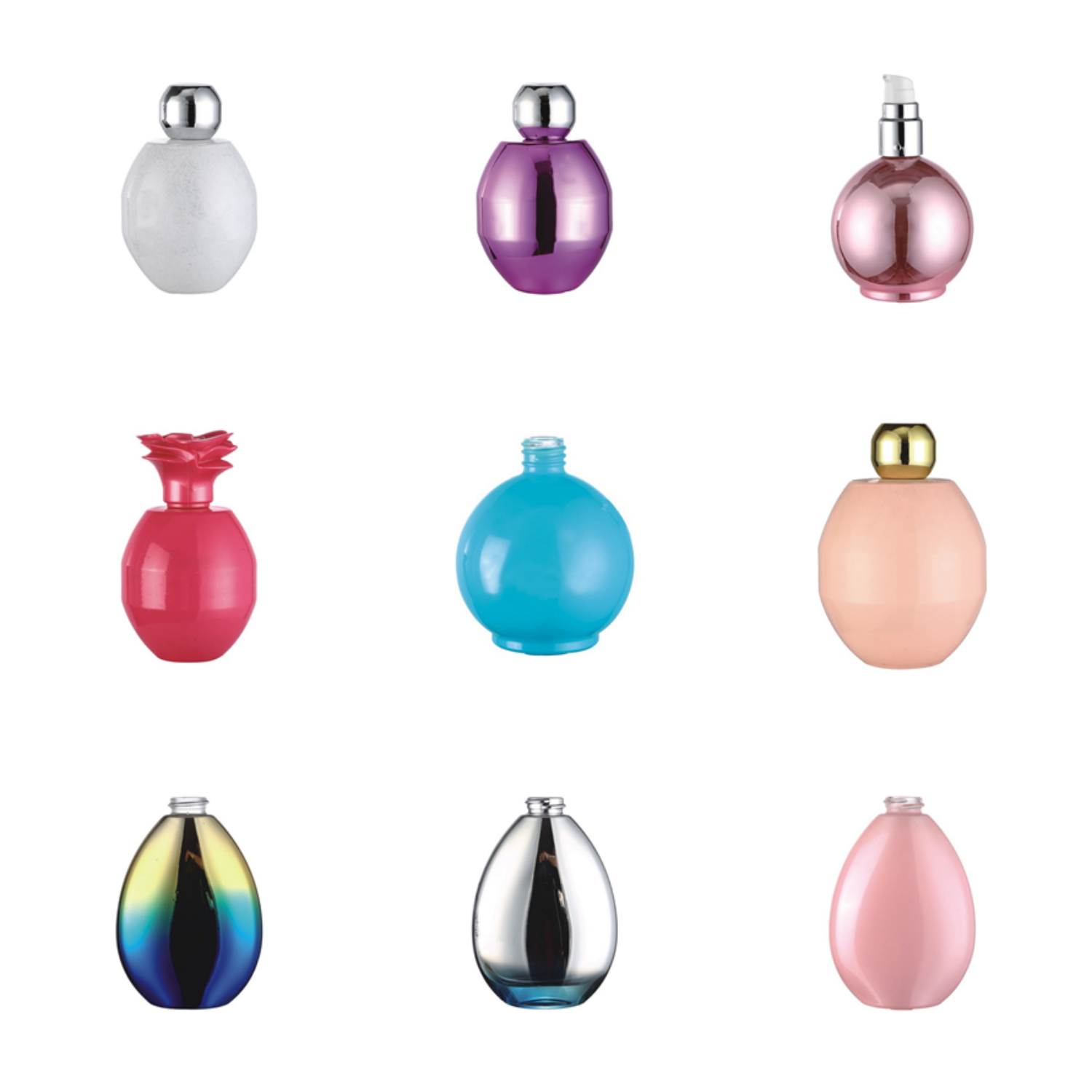 100ml Spherical Surface Prismatic Bulge Perfume Bottle Empty Glass Bottle and Air Bag Spray