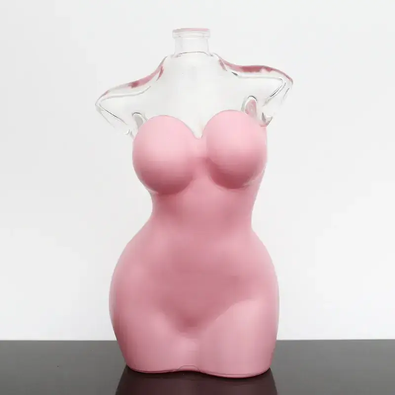 High Quality 100ml Pink Women Body Shape Fancy Perfume Bottle Color Customized