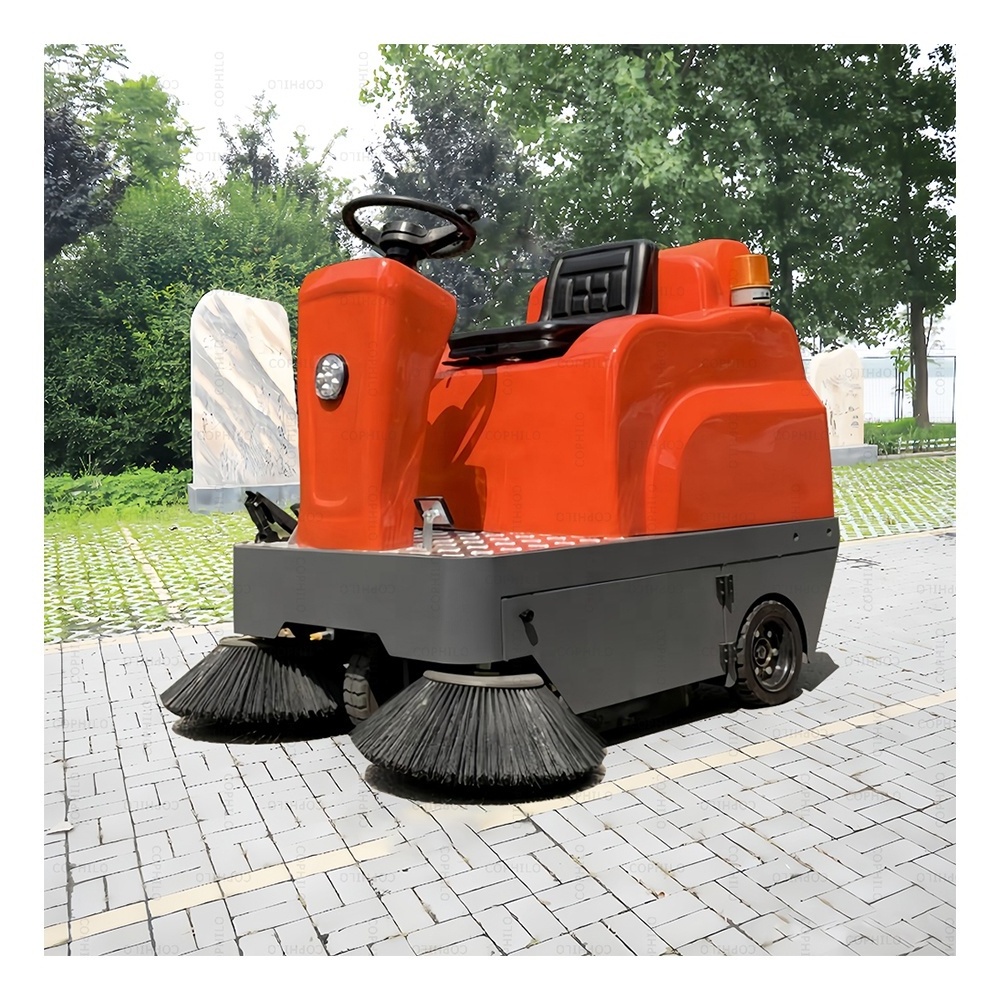 Industrial Ride On Battery Powered Farm Brushed Floor Sweeper Large Park Road Cleaner Cold Water Cleaning Sweeper Machine