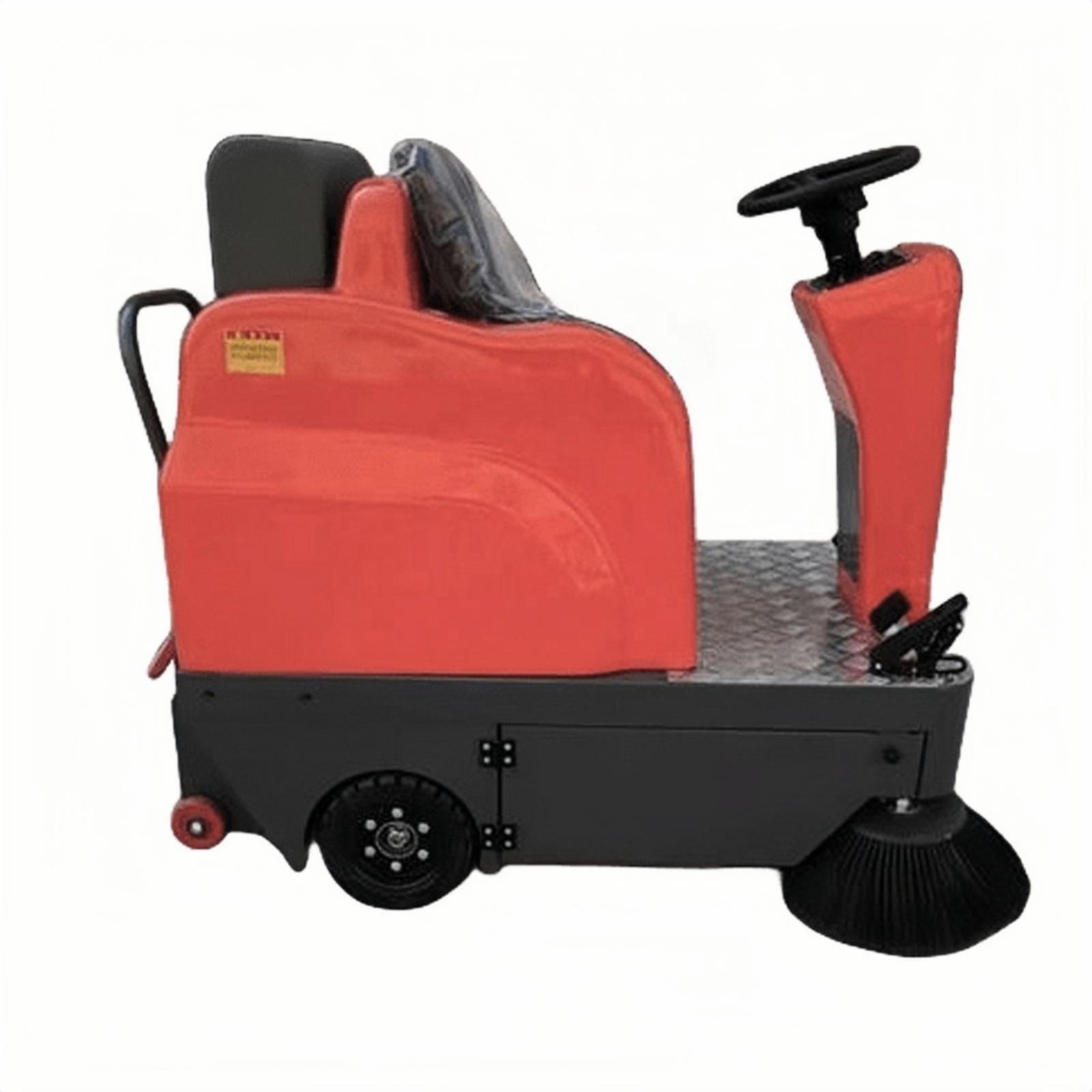 Industrial Ride On Battery Powered Farm Brushed Floor Sweeper Large Park Road Cleaner Cold Water Cleaning Sweeper Machine