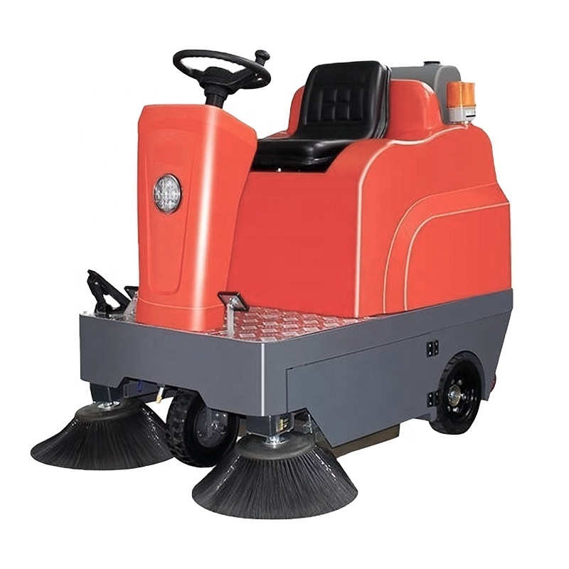 Industrial Ride On Battery Powered Farm Brushed Floor Sweeper Large Park Road Cleaner Cold Water Cleaning Sweeper Machine