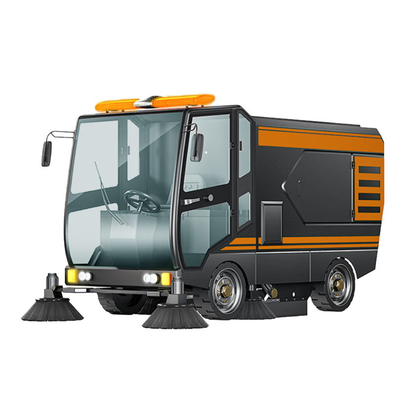 C220 Electric Ride-on Road Sweeper 48v Industrial Street Cleaning Machine Battery Powered Garden Road Sweeping Car Vehicles