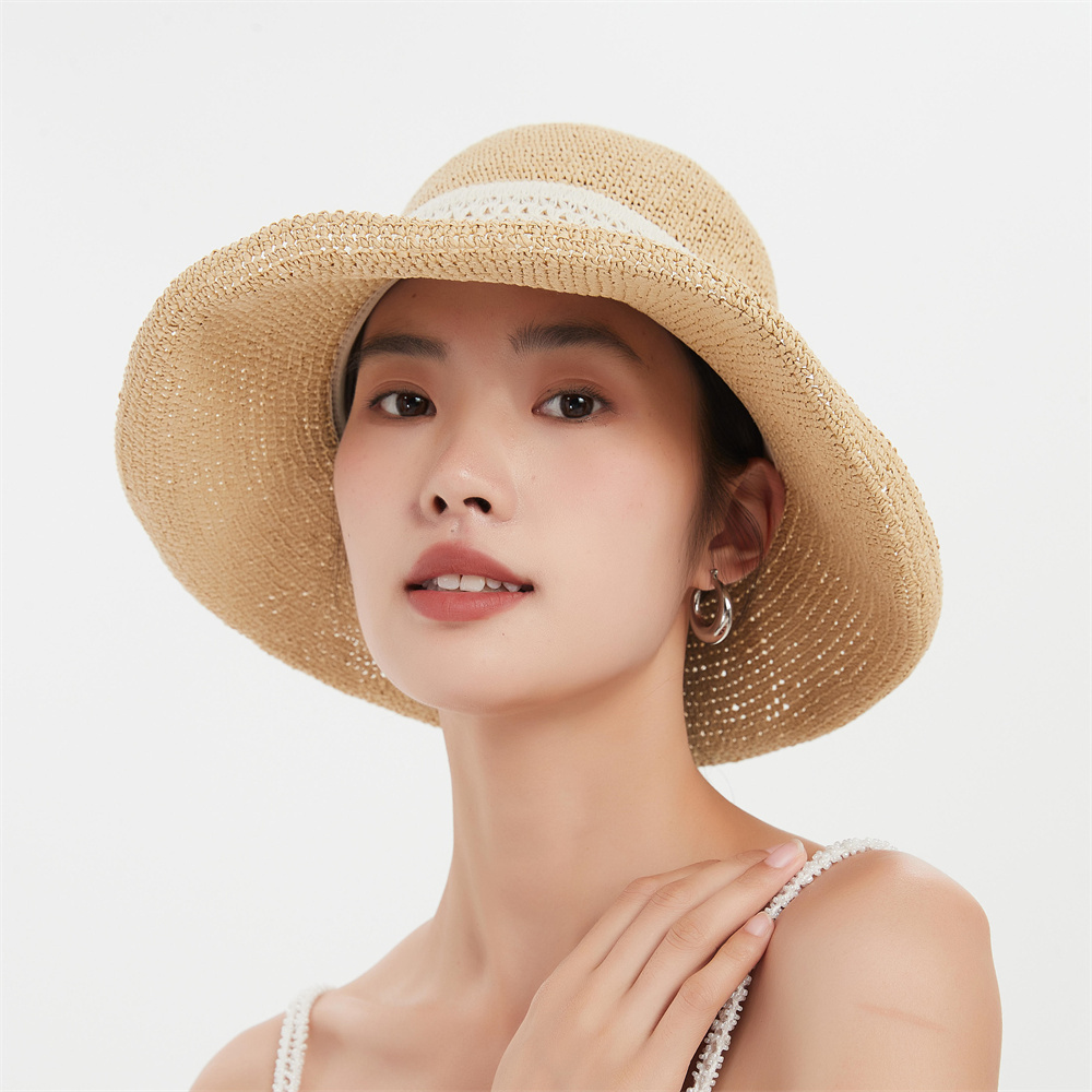 2023 Reday To Ship Stylish Cool Bucket Hat Fisherman Hat Women Lace Crocheted Quality Bucket Straw Hats