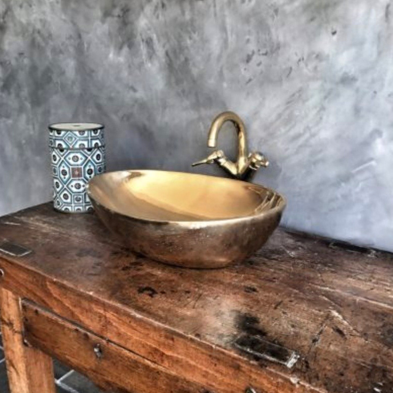 bathroom wash basin unlacuqer antique luxury  cottage  rustic cast bronze sinks villa farmhouse bathroom hand wash basin