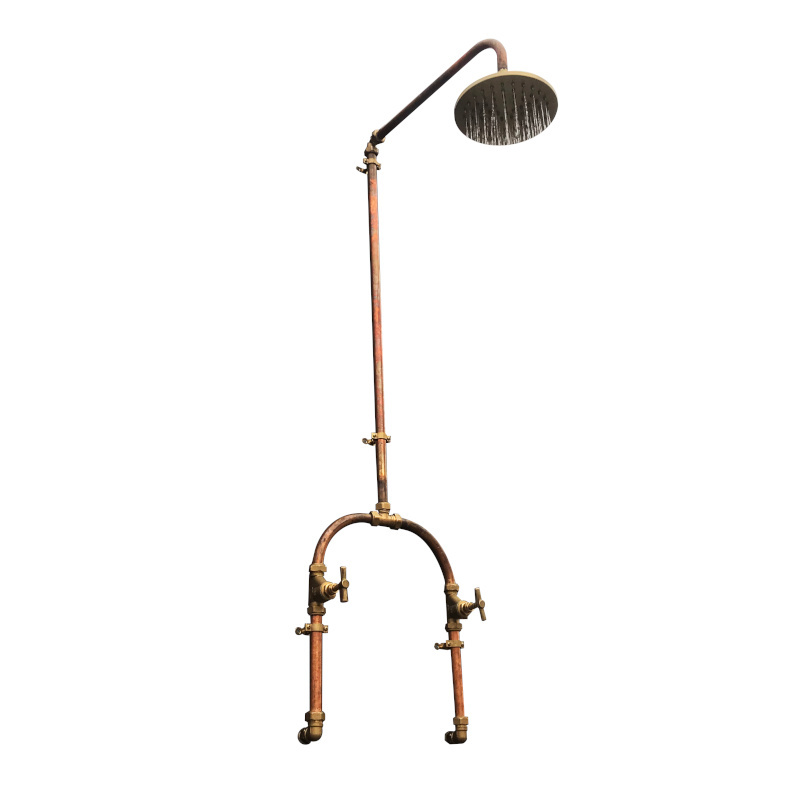 Luxury Vintage Copper Bathtub Shower Faucet Bathroom Mixer Wall Mounted Shower Head Water Set