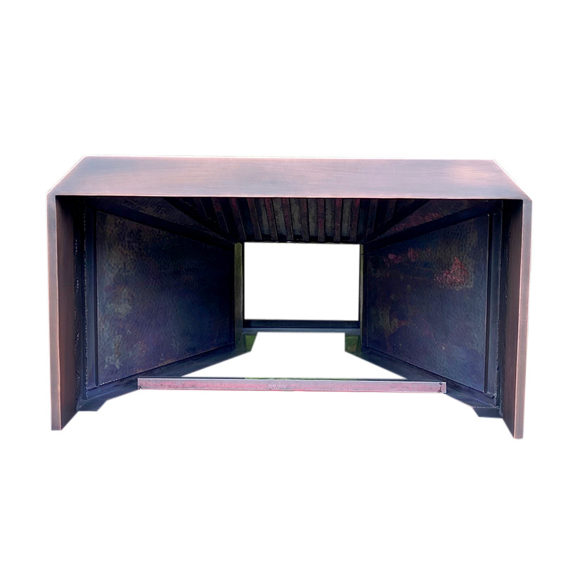 custom hand crafted hand hammered antique copper kitchen chimney range hood canopy hood