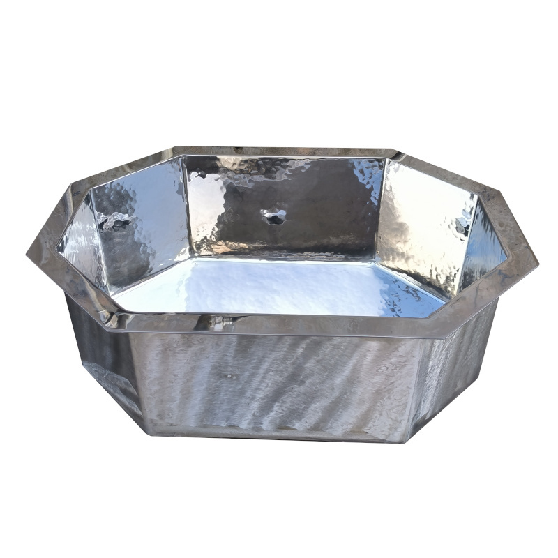 40x55 cm Octagon stainless steel bathroom Sink Handmade Bathroom Bowl drop-in Sink Washing Basin