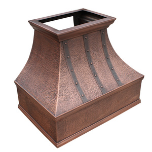 Custom or standard 36 inches  wall mount hammered copper handmade metal kitchen household range hood chimney