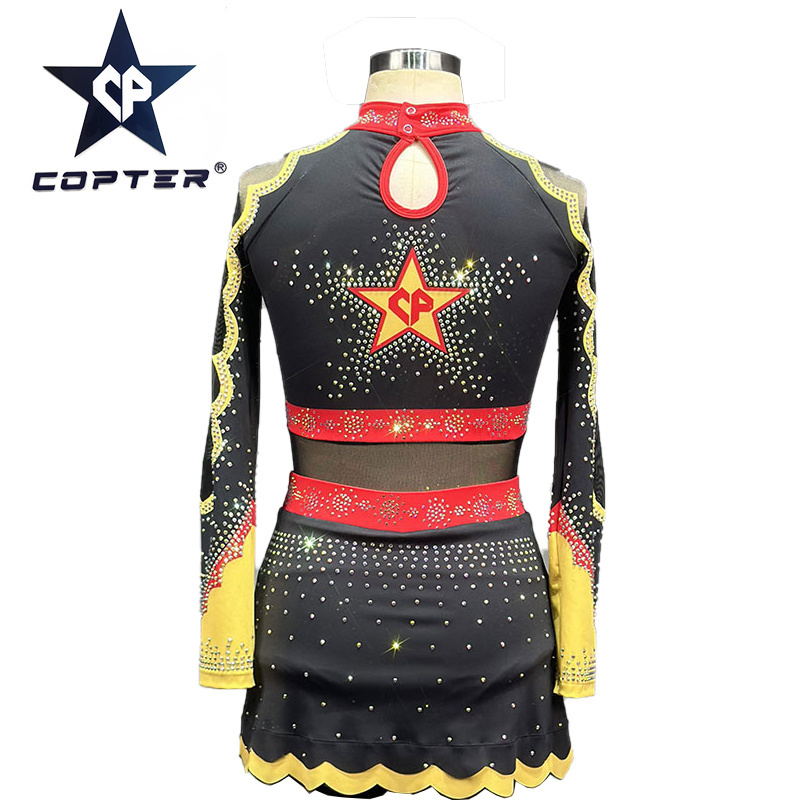 Copter Custom Design Sublimation  Orange Color Cheerleading Uniform