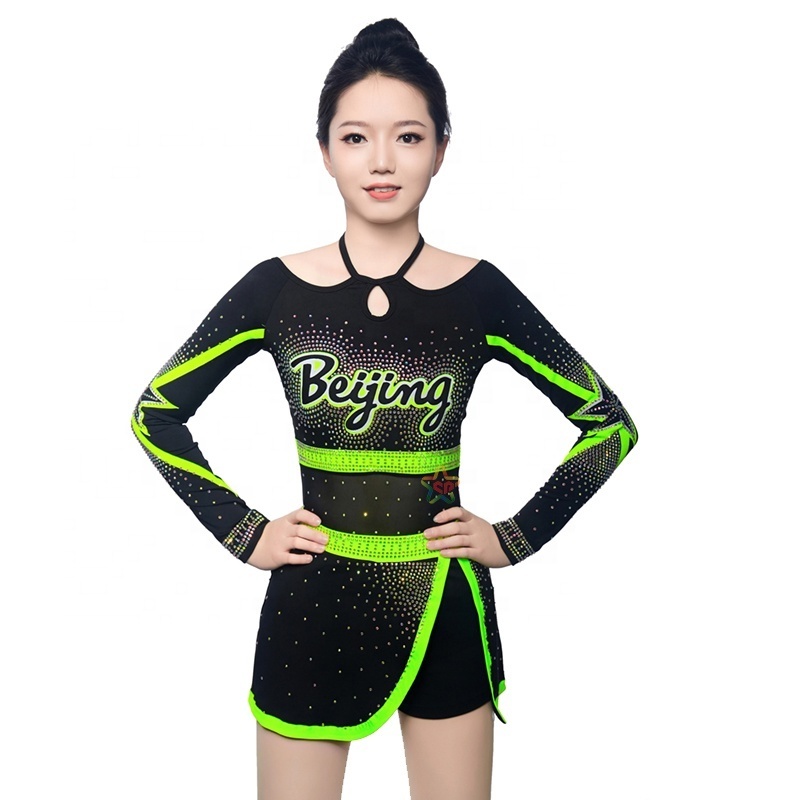 Copter kids yellow cheerleading uniforms all star children cheerleader uniform