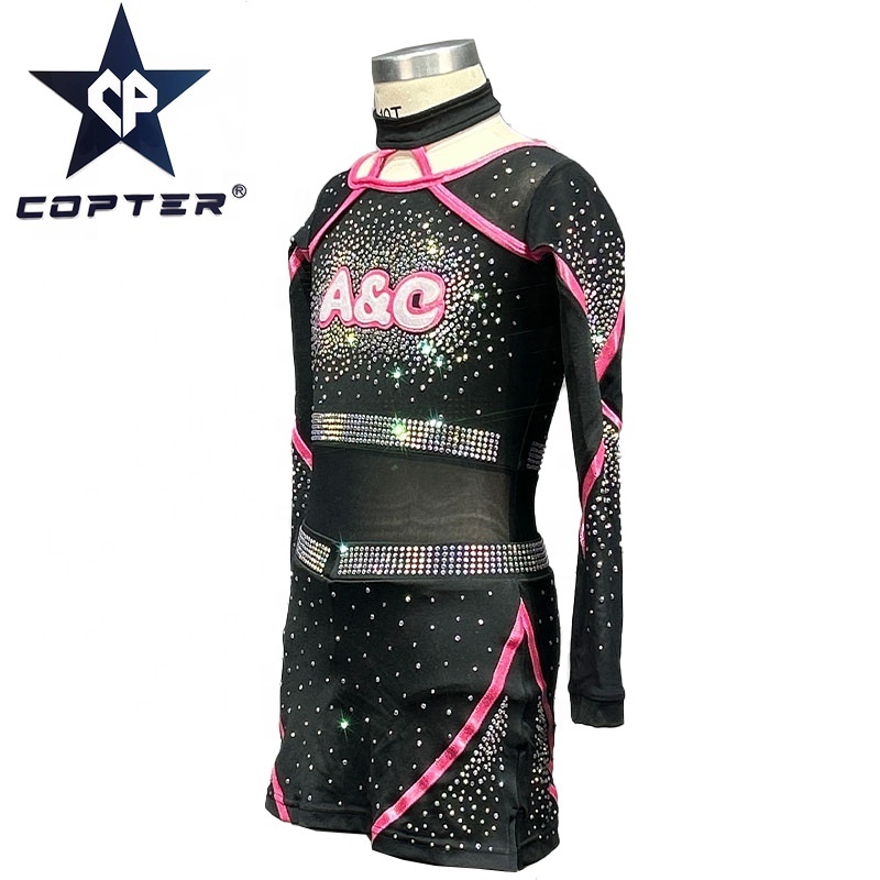 Customized Design Silver Red Cheerleader Outfit Pink Uniforms Sublimation Sleeveless Cheer Cheerleading Uniform