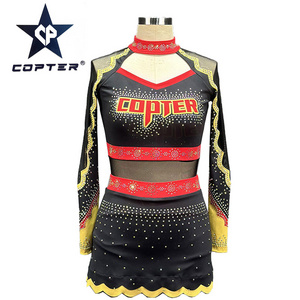 Copter Custom Design Sublimation  Orange Color Cheerleading Uniform