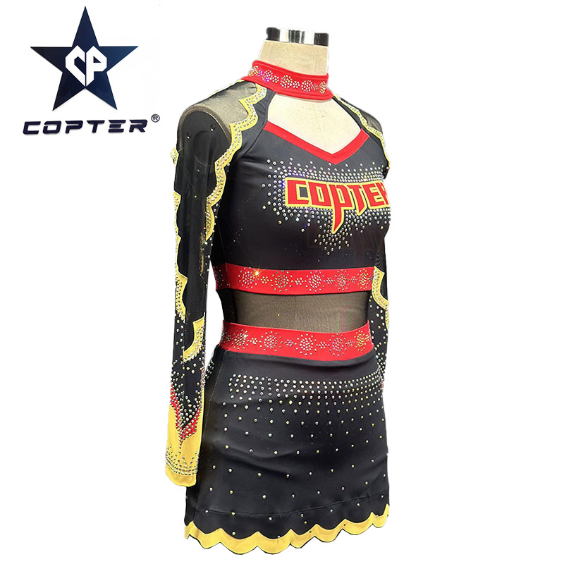 Copter Custom Design Sublimation  Orange Color Cheerleading Uniform