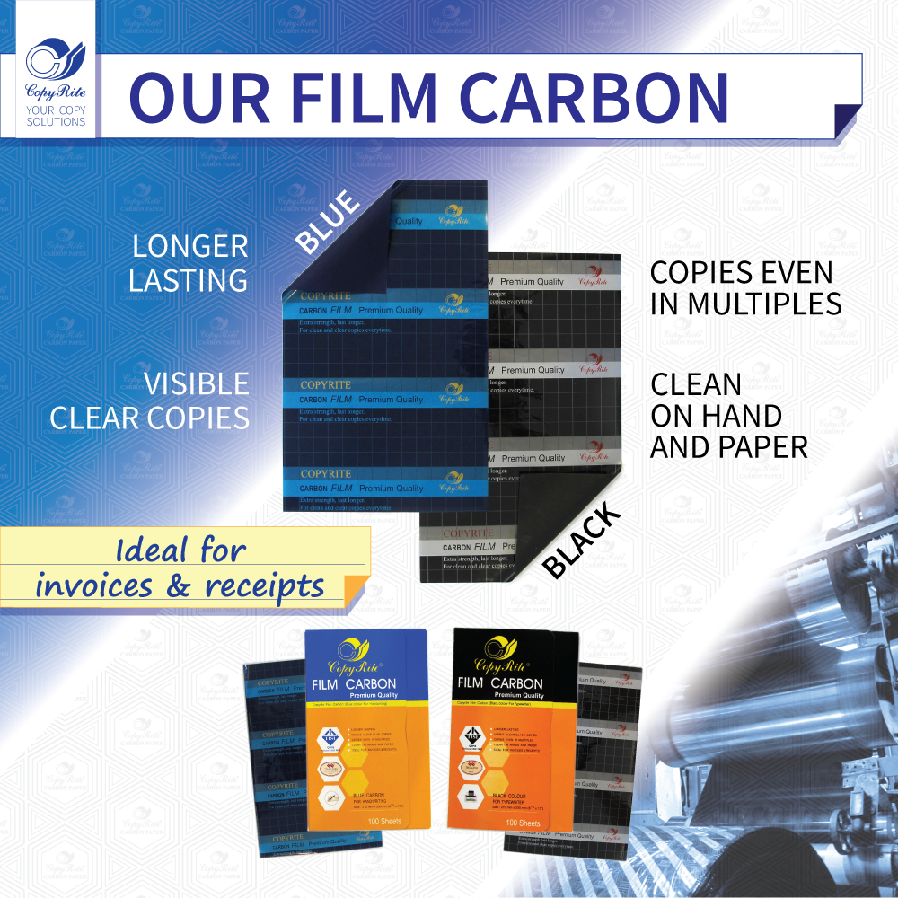 Film Carbon - Black and Blue Color From Thailand for Invoices and Documents with Clear and Sharp Copies