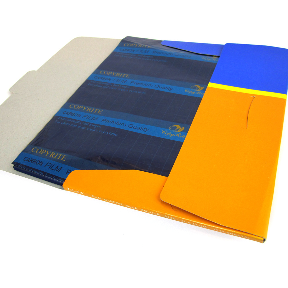 Film Carbon 21*33 cm 100 sheets - Blue Color for Invoices and office Documents with Clear multiple Copies From Thailand