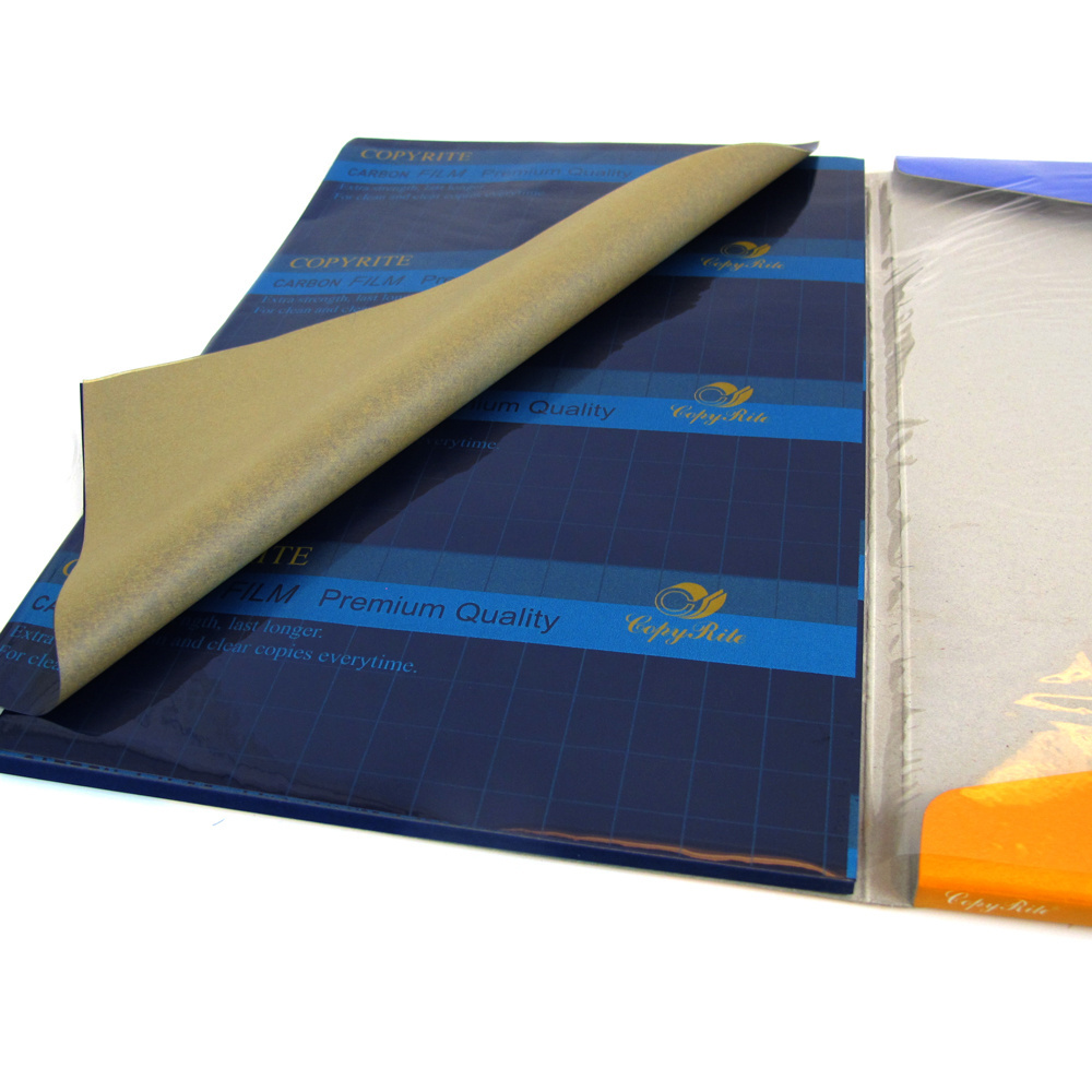 Film Carbon 21*33 cm 100 sheets - Blue Color for Invoices and office Documents with Clear multiple Copies From Thailand