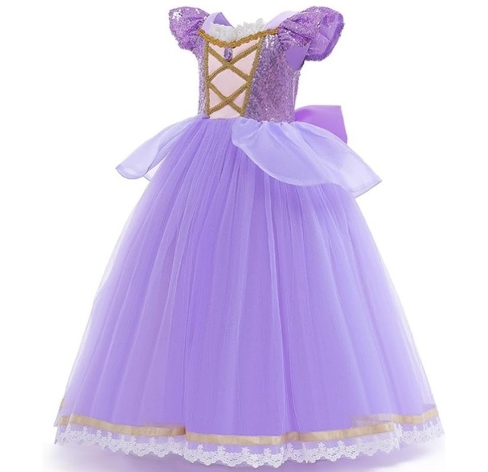 Halloween Party Purple Princess Dress Knit Laser Dress Girls Kids Princess Dress Fancy Accessories